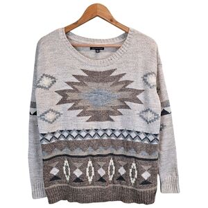 AEO Sweater Small Wool Blend Southwest Aztec Boho Pullover Cozy Knit Sz Small